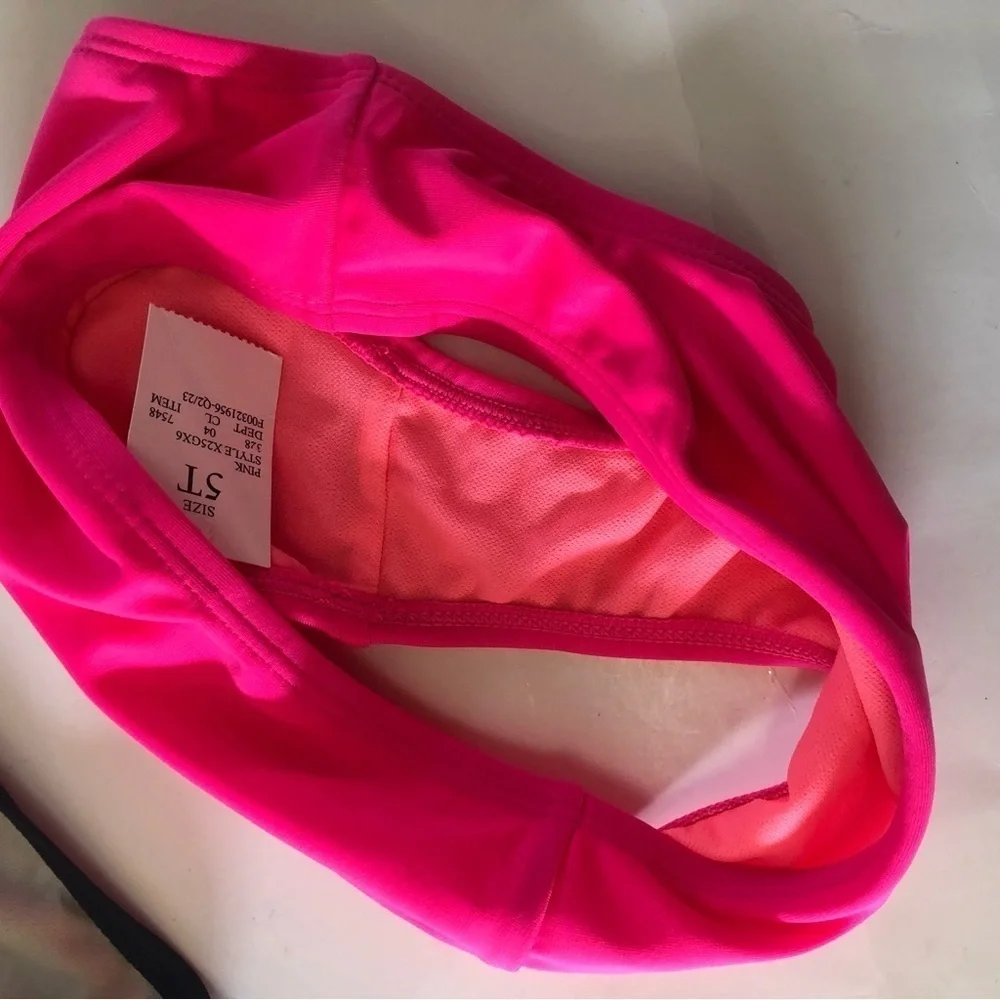 Bundle 3Pc Art Class Cat & Jack Tropical Bralette Pink Black Bikini Bottoms Set